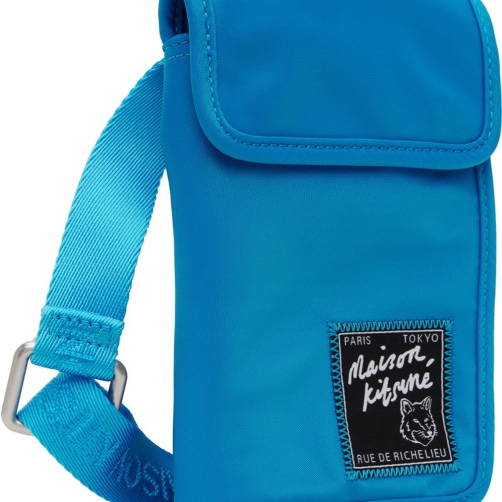 🦊 MAISON KITSUNE “The Traveller” crossbody wallet - enamel blue
